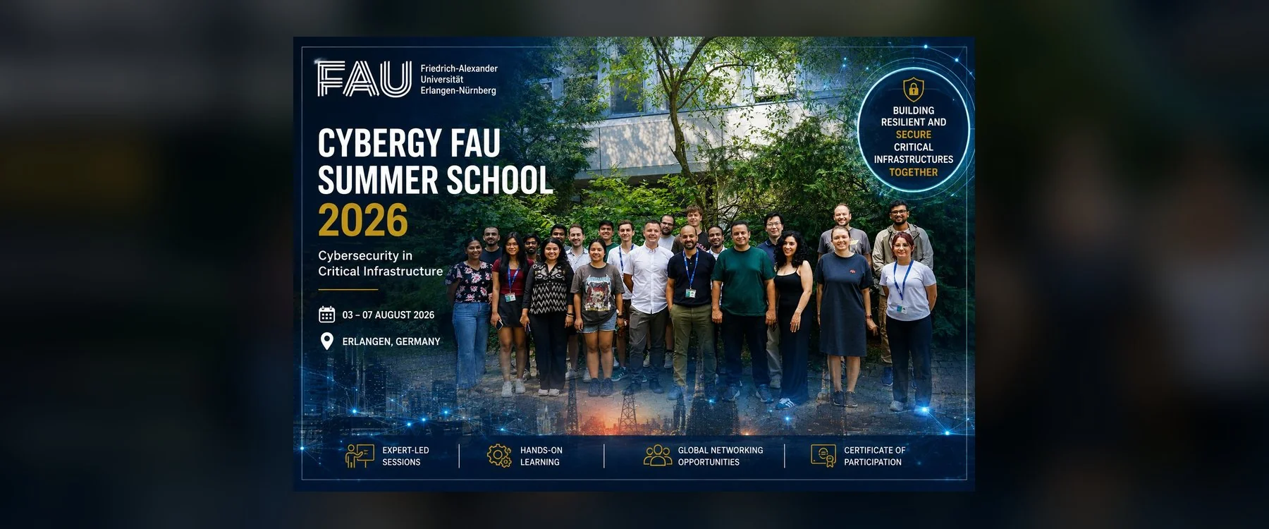 CYBERGY FAU Summer School 2026 — Cybersecurity in Critical Infrastructure, Erlangen, 3-7 August 2026