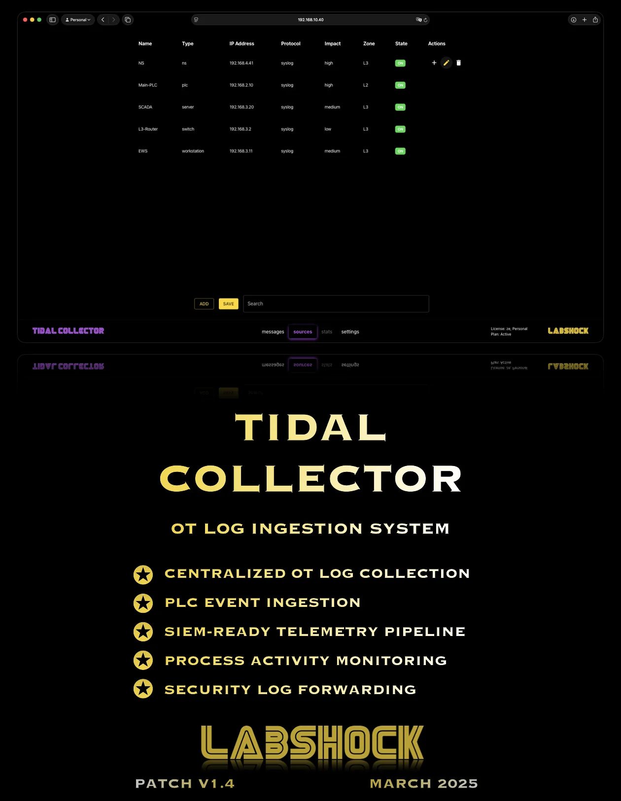Tidal Collector release poster — Labshock v1.4