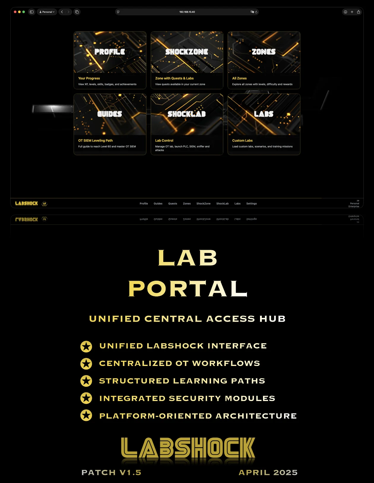 Lab Portal release poster — Labshock v1.5