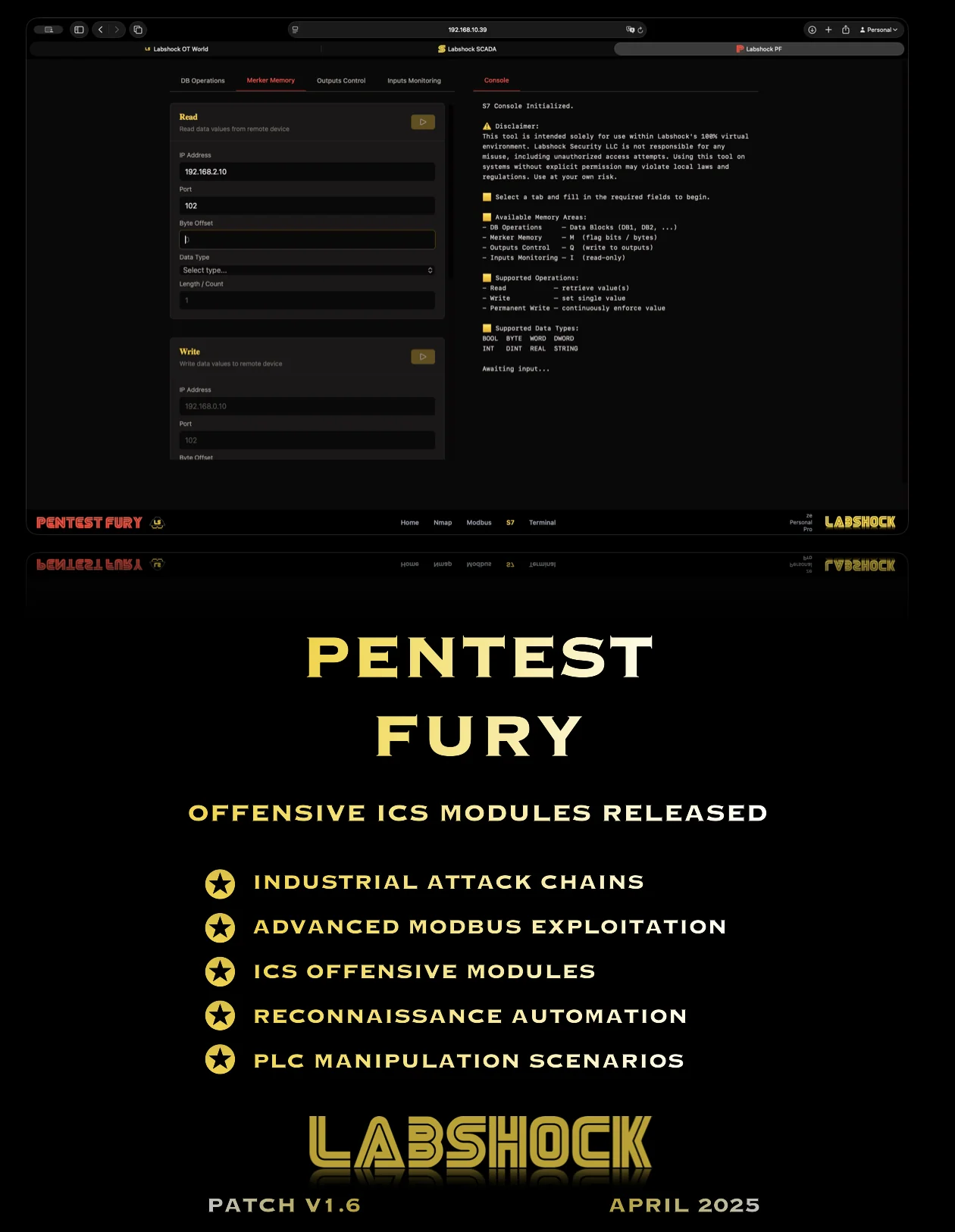 Pentest Fury Release release poster — Labshock v1.6